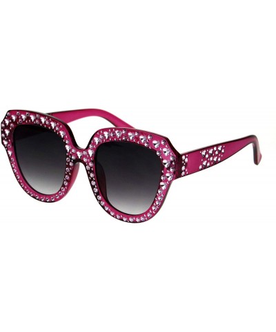 Butterfly Womens Oversized Style Sunglasses Heart Design Butterfly Frame UV 400 - Fuchsia (Smoke) - C118RN4I2SA $9.73