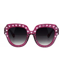 Butterfly Womens Oversized Style Sunglasses Heart Design Butterfly Frame UV 400 - Fuchsia (Smoke) - C118RN4I2SA $20.90