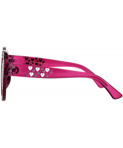 Butterfly Womens Oversized Style Sunglasses Heart Design Butterfly Frame UV 400 - Fuchsia (Smoke) - C118RN4I2SA $9.73