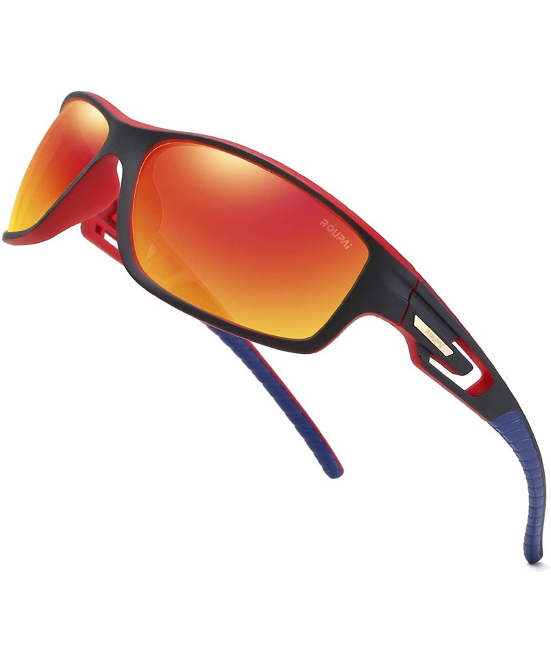 Sport Polarized Driving Sunglasses TR90 Unbreakable Frame for Men Women Running Cycling FDA Approved - Red - CC18LW95E42 $20.66