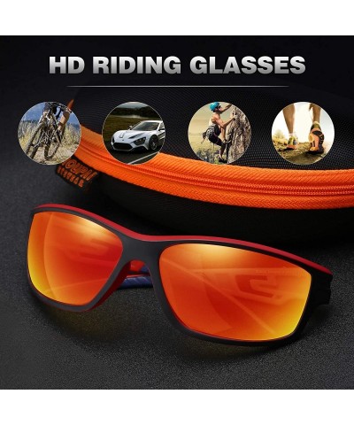 Sport Polarized Driving Sunglasses TR90 Unbreakable Frame for Men Women Running Cycling FDA Approved - Red - CC18LW95E42 $20.66