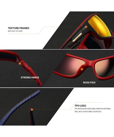 Sport Polarized Driving Sunglasses TR90 Unbreakable Frame for Men Women Running Cycling FDA Approved - Red - CC18LW95E42 $20.66