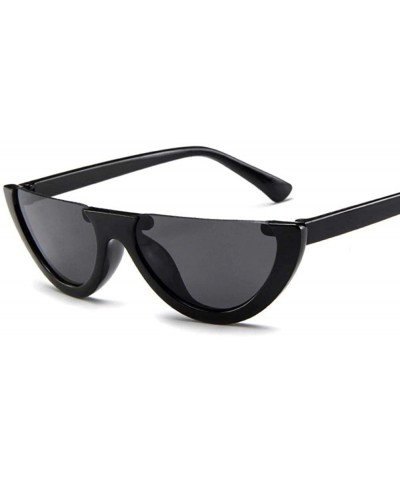 Cat Eye Cool Trendy Half Frame Rimless Cat Eye Sunglasses Women Fashion Clear Black - Red - C118XDW6473 $16.95