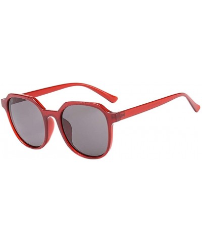 Aviator Polarized Sports Sunglasses for Man Women Cycling Running Fishing Golf TR90 Fashion Frame - Red - CZ199ATMCRM $7.08