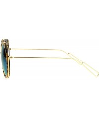 Cat Eye Womens Color Mirrored Lens Bat Shape Cat Eye Round Designer Funk Sunglasses - Yellow Tort - CU17Y08MTN2 $23.59
