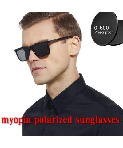 Square 2019 new unisex polarized sunglasses Custom Made Myopia Minus Lens -0 to -6.0 Men's myopia sunglasseses - C018SHDUHDH ...