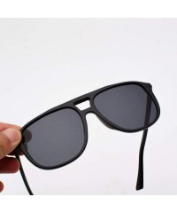 Semi-rimless Polarized Sunglasses Protection Fashion - Black - CE194YXSR9N $7.20