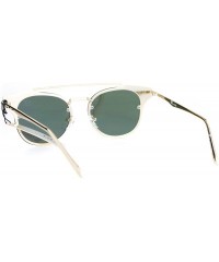 Rimless Womens Flat Top Metal Half Horn Rim Rimless Sunglasses - Gold Purple - CB12N5OUL8I $23.38