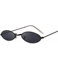 Oversized Sunglasses for Women Men Small Oval Alloy Frame Summer Style Unisex Sun Glasses - Goldred - CJ18WD6MYOA $42.12