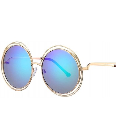 Round Women Oversized Round Sunglasses Vintage Retro Female Sun Glasses For Women Mirror Ladies Sunglass - C8199CC8E2C $14.63