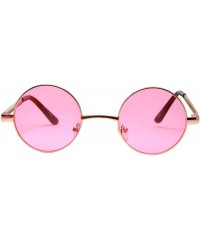 Round Round Retro Small Circle Tint & Mirror Colored Lens 43-55 mm Sunglasses Metal - Round_43mm_gold_pk_grd - CA189IMWZM5 $8.14