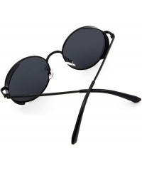 Goggle Women's Polarized Retro Round Frame Outdoor Driving Sunglasses - Black Frame Gray Lens - CY18SI706AZ $10.12