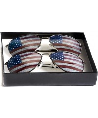 Wayfarer American Flag Mirror Novelty Decorative Sunglasses - 2-silver & Black-black Gift Box - CF11O2QD5JX $23.75