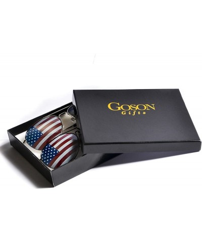 Wayfarer American Flag Mirror Novelty Decorative Sunglasses - 2-silver & Black-black Gift Box - CF11O2QD5JX $23.75