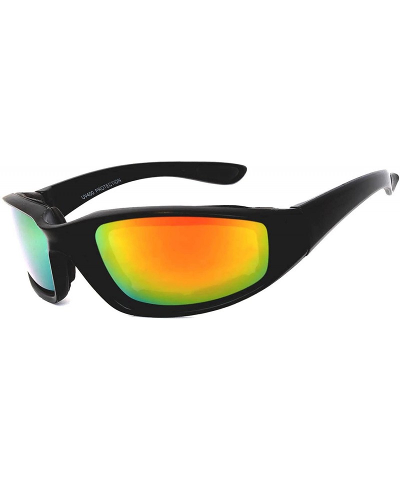 Goggle Motorcycle Padded Foam Glasses Smoke Mirror Clear Lens - Blk_red_mir - CN184WSKXW4 $18.28