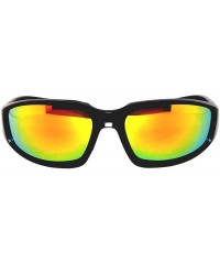 Goggle Motorcycle Padded Foam Glasses Smoke Mirror Clear Lens - Blk_red_mir - CN184WSKXW4 $8.18