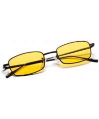 Rectangular Women Ladies Rectangular Vintage Style Sunglasses Small Frame Eye Glasses - Yellow - CM18A9ELREC $23.30