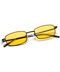 Rectangular Women Ladies Rectangular Vintage Style Sunglasses Small Frame Eye Glasses - Yellow - CM18A9ELREC $12.74