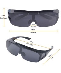 Wrap Fit Over Polarized Sunglasses Flip Up Lens for Men and Women - All Black - C91939ZUX65 $32.48