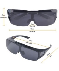 Wrap Fit Over Polarized Sunglasses Flip Up Lens for Men and Women - All Black - C91939ZUX65 $33.80