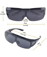 Wrap Fit Over Polarized Sunglasses Flip Up Lens for Men and Women - All Black - C91939ZUX65 $15.80