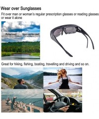 Wrap Fit Over Polarized Sunglasses Flip Up Lens for Men and Women - All Black - C91939ZUX65 $33.80