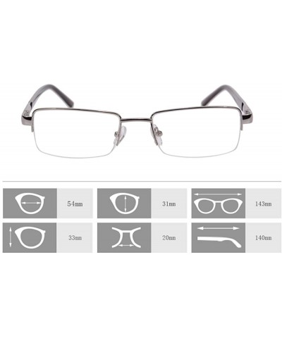 Rectangular Metal Frame Blue Light Blocking Reading Glasses 1.56 Lenses-6334 - CN17YI0KZX2 $12.71