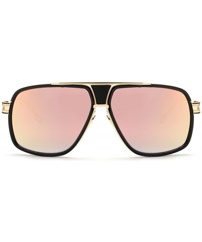 Aviator Sunglasses For Men Goggle Alloy Frame Brand Designer AE0336 - Gold&red - CQ12NEVDHF4 $23.38