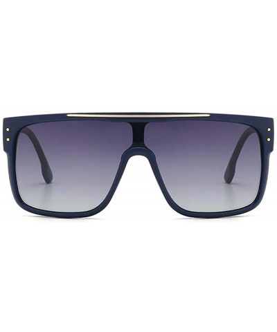 Square Oversized Sunglasses Designer Glasses Goggles - Blue - C518UTCWQCZ $15.95