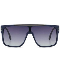 Square Oversized Sunglasses Designer Glasses Goggles - Blue - C518UTCWQCZ $24.92