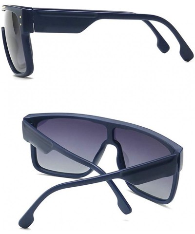 Square Oversized Sunglasses Designer Glasses Goggles - Blue - C518UTCWQCZ $15.95