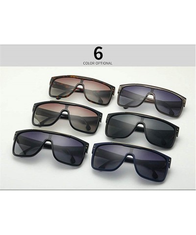 Square Oversized Sunglasses Designer Glasses Goggles - Blue - C518UTCWQCZ $15.95