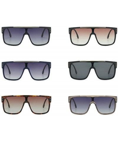 Square Oversized Sunglasses Designer Glasses Goggles - Blue - C518UTCWQCZ $24.92