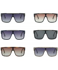 Square Oversized Sunglasses Designer Glasses Goggles - Blue - C518UTCWQCZ $24.92