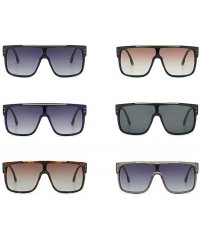 Square Oversized Sunglasses Designer Glasses Goggles - Blue - C518UTCWQCZ $15.95