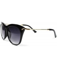Cat Eye Designer Gorgeous Elegant Oversized Vintage Style Women's Cat Eye Sunglasses - Black - CD189ANR4Q0 $23.47