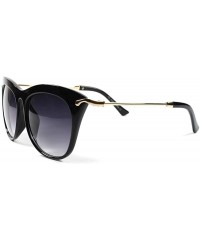 Cat Eye Designer Gorgeous Elegant Oversized Vintage Style Women's Cat Eye Sunglasses - Black - CD189ANR4Q0 $15.23