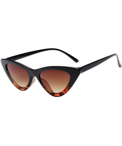 Oversized 2019 New Cute Sexy Retro Cat Eye Sunglasses Women Black White Triangle Blue - Yellow - C418YZUOIQG $17.84