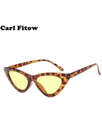 Oversized 2019 New Cute Sexy Retro Cat Eye Sunglasses Women Black White Triangle Blue - Yellow - C418YZUOIQG $17.84