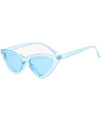 Oversized 2019 New Cute Sexy Retro Cat Eye Sunglasses Women Black White Triangle Blue - Yellow - C418YZUOIQG $17.84