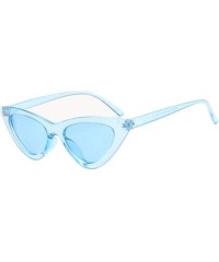 Oversized 2019 New Cute Sexy Retro Cat Eye Sunglasses Women Black White Triangle Blue - Yellow - C418YZUOIQG $12.06