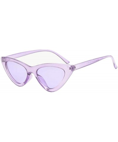 Oversized 2019 New Cute Sexy Retro Cat Eye Sunglasses Women Black White Triangle Blue - Yellow - C418YZUOIQG $12.06