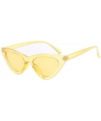 Oversized 2019 New Cute Sexy Retro Cat Eye Sunglasses Women Black White Triangle Blue - Yellow - C418YZUOIQG $12.06