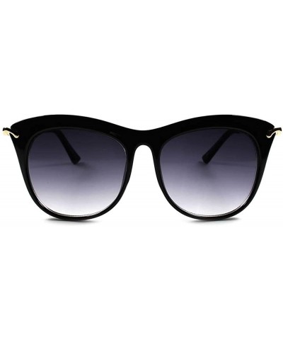 Cat Eye Designer Gorgeous Elegant Oversized Vintage Style Women's Cat Eye Sunglasses - Black - CD189ANR4Q0 $15.23