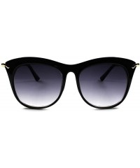 Cat Eye Designer Gorgeous Elegant Oversized Vintage Style Women's Cat Eye Sunglasses - Black - CD189ANR4Q0 $23.47
