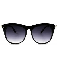 Cat Eye Designer Gorgeous Elegant Oversized Vintage Style Women's Cat Eye Sunglasses - Black - CD189ANR4Q0 $15.23