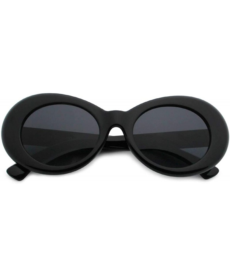 Sport Oversized Colorful One Piece Square Sunglasses Flat Gradient Transparent Lenses Party Sun Glasses - Oval Black - CP18S9...