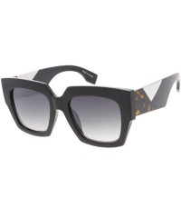 Shield Bulky Box Frame Retro Fashion Sunglasses - Black - CB18UESHLXE $21.51
