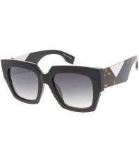 Shield Bulky Box Frame Retro Fashion Sunglasses - Black - CB18UESHLXE $10.62