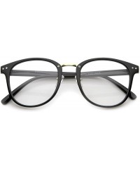 Wayfarer Classic Metal Nose Bridge Clear Lens Square Horn Rimmed Glasses 52mm - Black-gold / Clear - CK12LZRV8AN $21.01